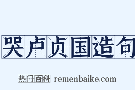 哭卢贞国造句是什么意思的图片